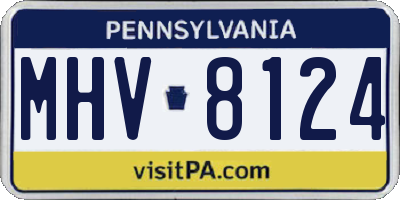 PA license plate MHV8124