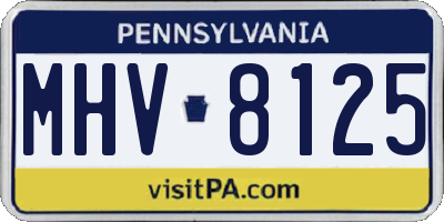 PA license plate MHV8125