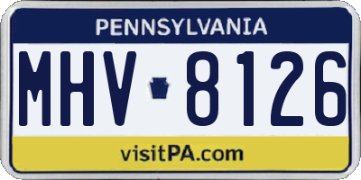 PA license plate MHV8126