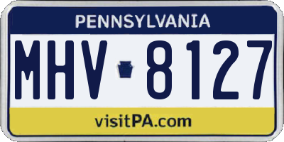 PA license plate MHV8127