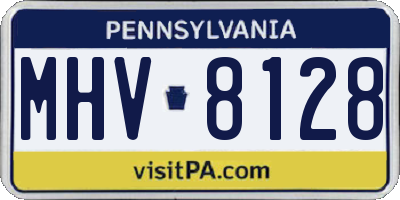 PA license plate MHV8128