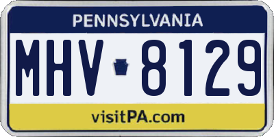 PA license plate MHV8129