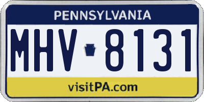 PA license plate MHV8131