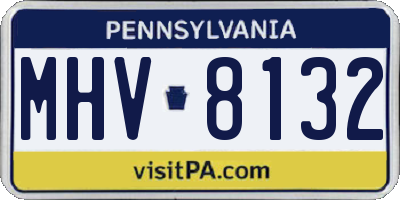 PA license plate MHV8132