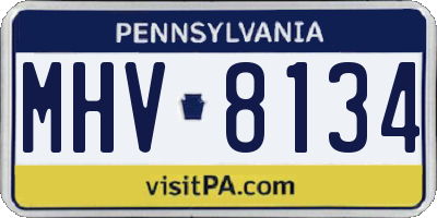 PA license plate MHV8134