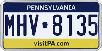 PA license plate MHV8135