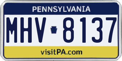 PA license plate MHV8137