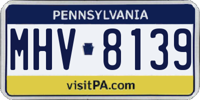 PA license plate MHV8139