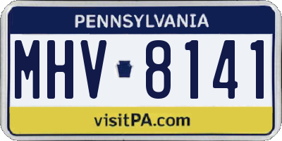 PA license plate MHV8141