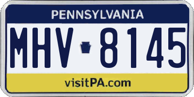 PA license plate MHV8145