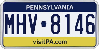 PA license plate MHV8146