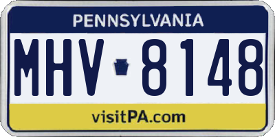 PA license plate MHV8148