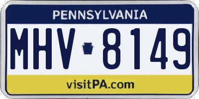 PA license plate MHV8149