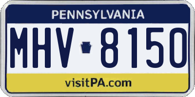PA license plate MHV8150