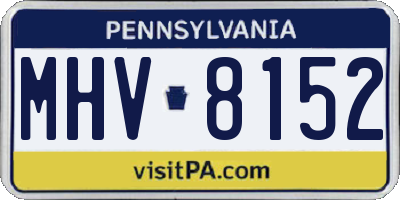 PA license plate MHV8152