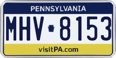 PA license plate MHV8153