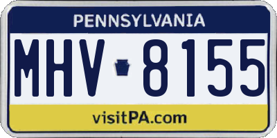 PA license plate MHV8155