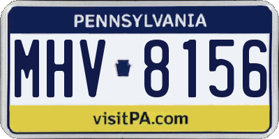 PA license plate MHV8156