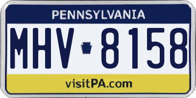PA license plate MHV8158