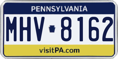 PA license plate MHV8162