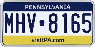 PA license plate MHV8165