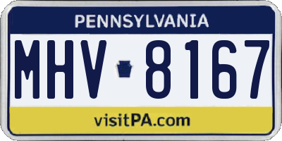 PA license plate MHV8167