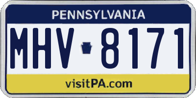 PA license plate MHV8171