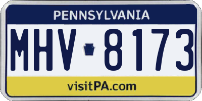 PA license plate MHV8173