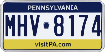 PA license plate MHV8174