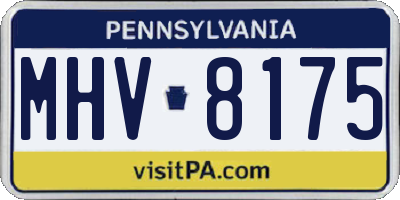 PA license plate MHV8175