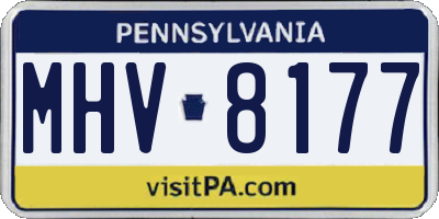 PA license plate MHV8177