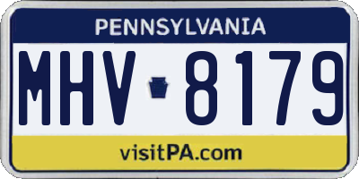 PA license plate MHV8179