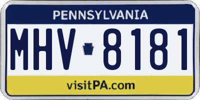 PA license plate MHV8181