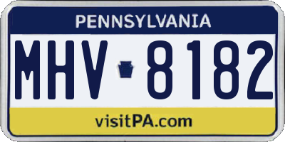 PA license plate MHV8182
