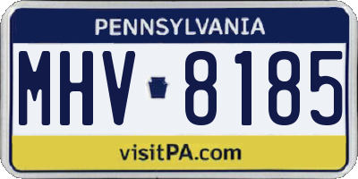 PA license plate MHV8185