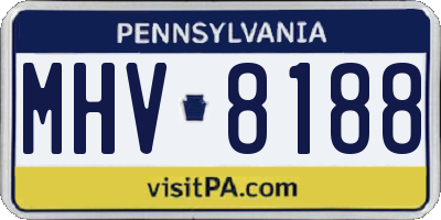 PA license plate MHV8188