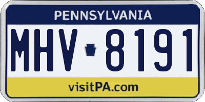 PA license plate MHV8191