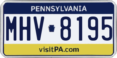 PA license plate MHV8195