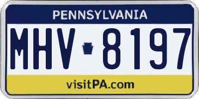 PA license plate MHV8197