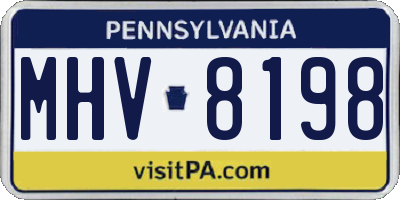 PA license plate MHV8198