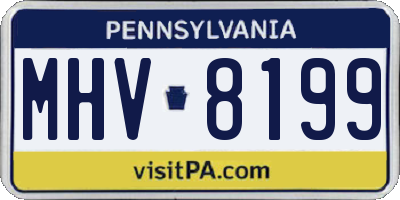 PA license plate MHV8199