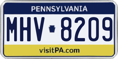 PA license plate MHV8209