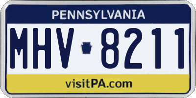PA license plate MHV8211