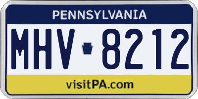 PA license plate MHV8212