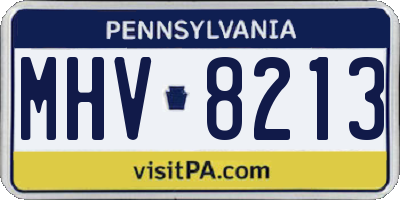 PA license plate MHV8213