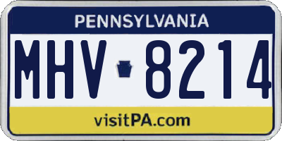 PA license plate MHV8214