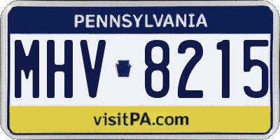 PA license plate MHV8215