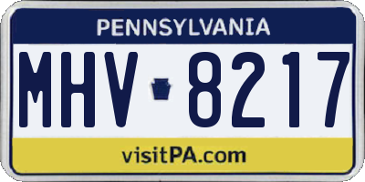 PA license plate MHV8217