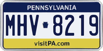 PA license plate MHV8219