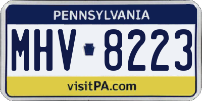 PA license plate MHV8223